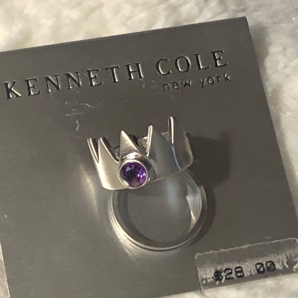 Silver Tone Kenneth Cole Ring With Amethyst Stone Accent Two Rings For One Price 14$